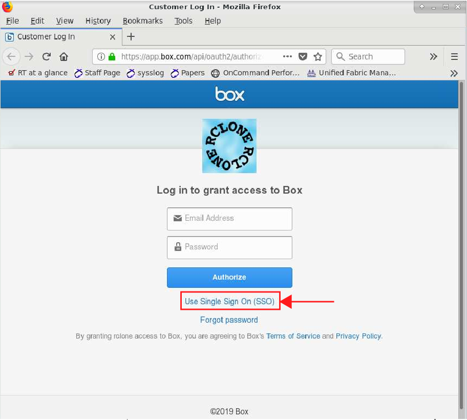 rclone/box authorization step 1