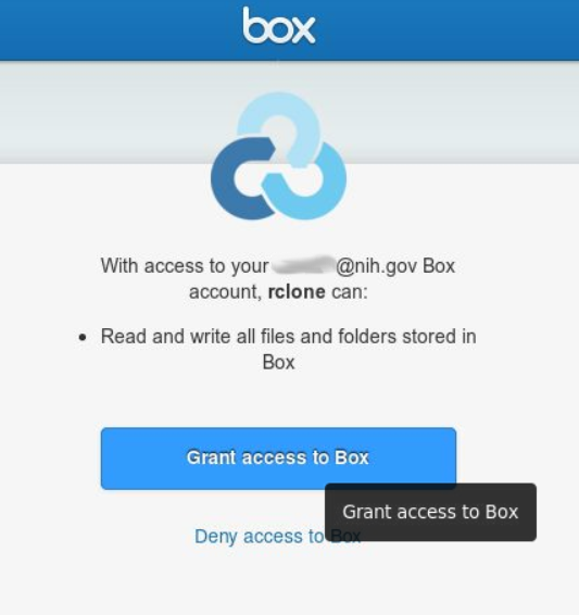 rclone/box authorization step 4