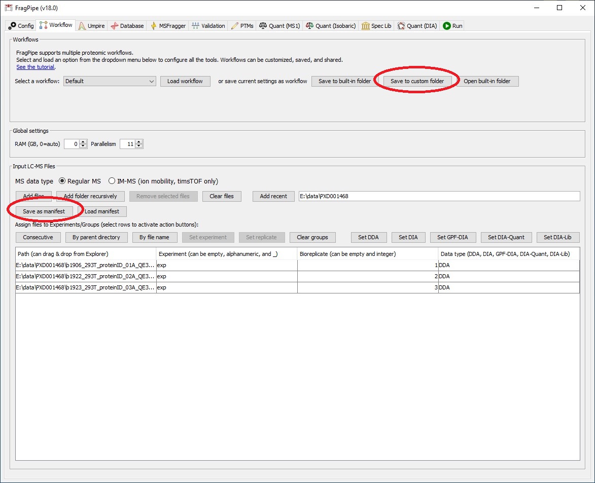 fragpipe headless config