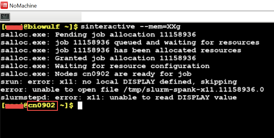sinteractive session